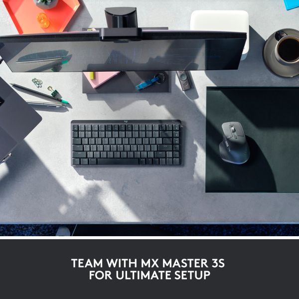 Logitech MX Mechanical Mini hellgrau-dunkelgrau, DE-Layout taktile Schalter Logi Bolt