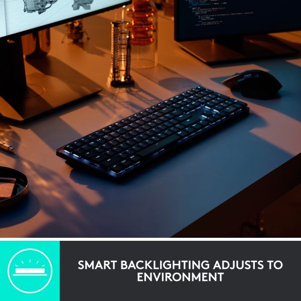 Logitech MX Mechanical hellgrau-dunkelgrau, DE-Layout taktile Schalter Logi Bolt